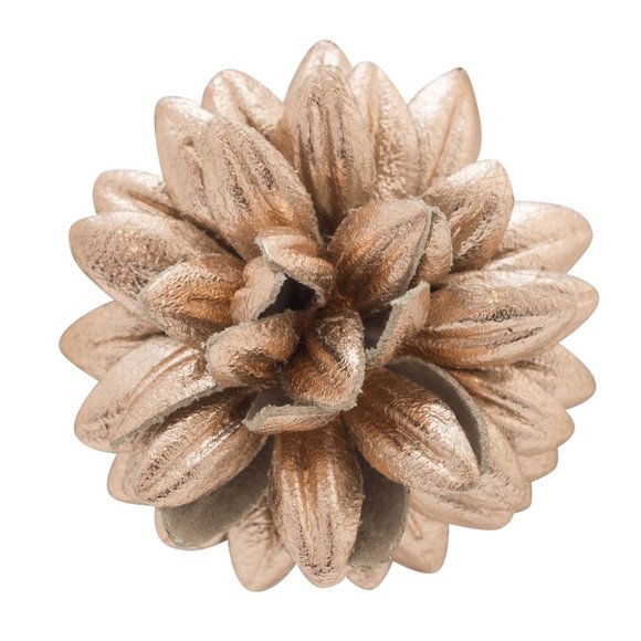 Rose Gold Leather Dahlia — FLEUR Fleur\'d Pins - Rose Gold Leather Dahlia